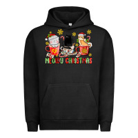 Pigment Black meowy christmas cats coffee cups Urban Hoodie - MaliasSmallBusiness
