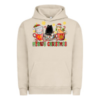 Pigment French Oak meowy christmas cats coffee cups Urban Hoodie - MaliasSmallBusiness
