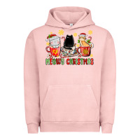 Pigment Salmon meowy christmas cats coffee cups Urban Hoodie - MaliasSmallBusiness