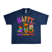 Navy Happy Hallothanksmas coffee cups Urban Heavy Tee - RanaPortraitStore