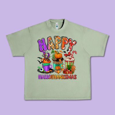 Happy Hallothanksmas Coffee Cups Urban Heavy Tee Designed By Ranaportraitstore