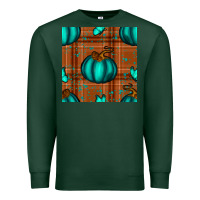 Sports Green turquoise pumpkin plaid seamless pattern Premium Sweatshirt - BundleAndBundleShop