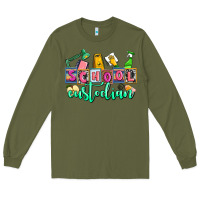 Army Green school custodian Long Sleeve Tee - AdoDesignShop