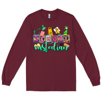 Burgundy school custodian Long Sleeve Tee - AdoDesignShop