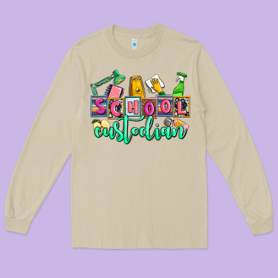 School Custodian Long Sleeve Tee Designed By Adodesignshop