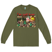 Army Green i'm just here for the snacks softball Long Sleeve Tee - Zillion Design Studio