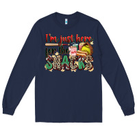 Navy i'm just here for the snacks softball Long Sleeve Tee - Zillion Design Studio