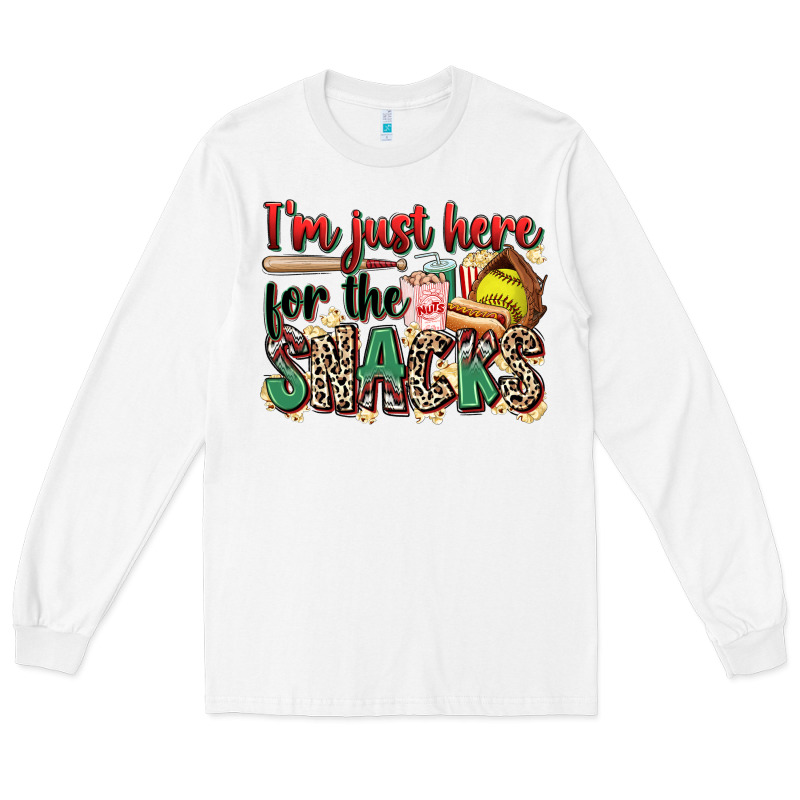 I'm Just Here For The Snacks Softball Long Sleeve Tee by Zillion Design Studio | Teevron