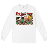 White i'm just here for the snacks softball Long Sleeve Tee - Zillion Design Studio