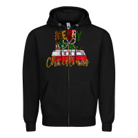 Black merry christmas Zipper Hoodie - CowhideDigitalArt