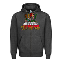 Charcoal Heather merry christmas Zipper Hoodie - CowhideDigitalArt