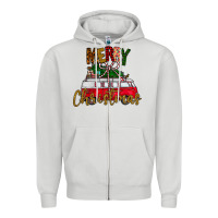 Dove Grey merry christmas Zipper Hoodie - CowhideDigitalArt