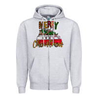 Heather Grey merry christmas Zipper Hoodie - CowhideDigitalArt