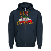 Navy merry christmas Zipper Hoodie - CowhideDigitalArt