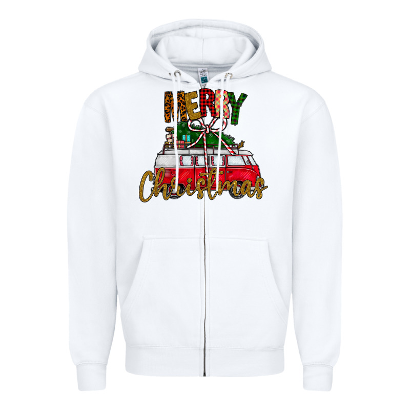 Merry Christmas Zipper Hoodie by CowhideDigitalArt | Teevron