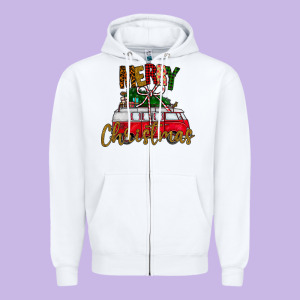 Merry Christmas Zipper Hoodie Designed By Cowhidedigitalart