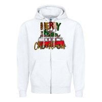 White merry christmas Zipper Hoodie - CowhideDigitalArt