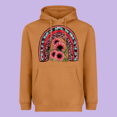 Valentines Sunflower Rainbow Heavyweight Hoodie Designed By Jahusdesignshop