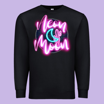 Neon Moon Premium Sweatshirt Designed By Jahusdesignshop