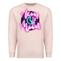 Pale Pink neon moon Premium Sweatshirt - JahusDesignShop