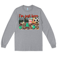 Heather Grey i'm just here for the snacks soccer Long Sleeve Tee - Zillion Design Studio