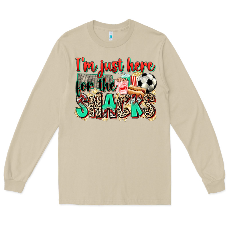 I'm Just Here For The Snacks Soccer Long Sleeve Tee by Zillion Design Studio | Teevron