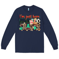 Navy i'm just here for the snacks soccer Long Sleeve Tee - Zillion Design Studio