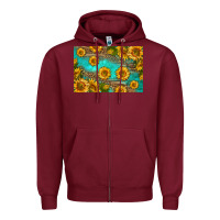 Burgundy western sunflowers skinny metal can holder Zipper Hoodie - HRA Design Shop