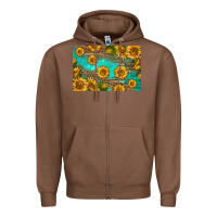 Chestnut western sunflowers skinny metal can holder Zipper Hoodie - HRA Design Shop