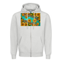 Dove Grey western sunflowers skinny metal can holder Zipper Hoodie - HRA Design Shop