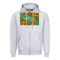 Heather Grey western sunflowers skinny metal can holder Zipper Hoodie - HRA Design Shop