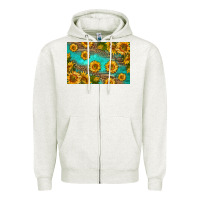 Oatmeal Heather western sunflowers skinny metal can holder Zipper Hoodie - HRA Design Shop