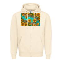 Sandshell western sunflowers skinny metal can holder Zipper Hoodie - HRA Design Shop