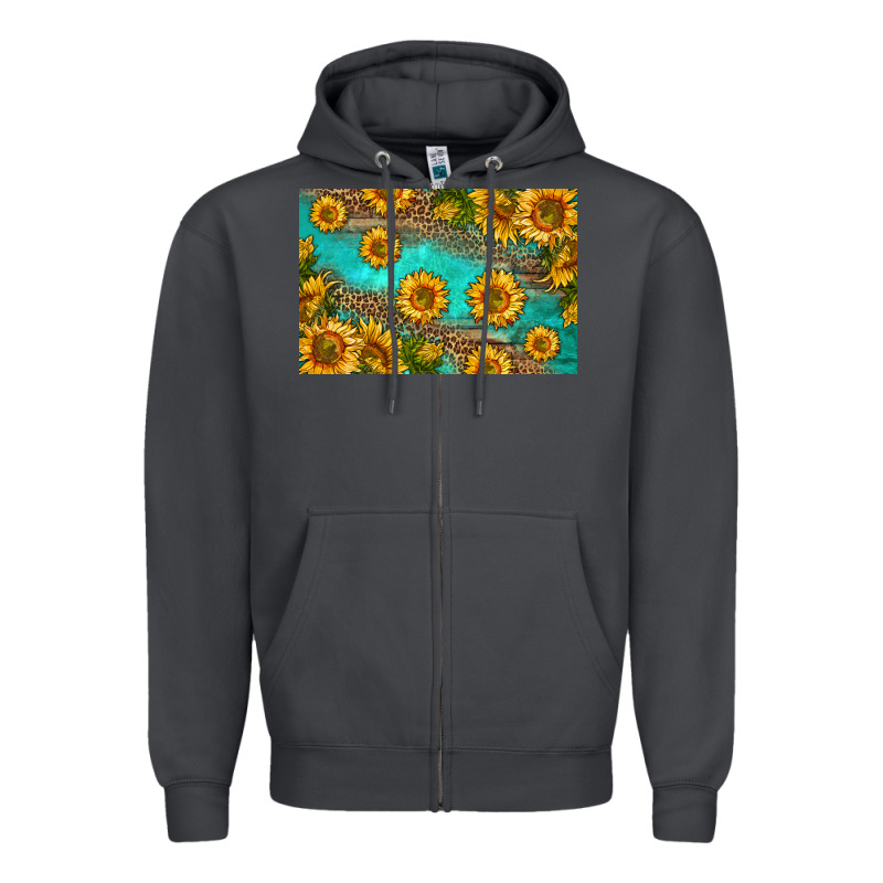 Western Sunflowers Skinny Metal Can Holder Zipper Hoodie by HRA Design Shop | Teevron