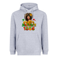 Heather Grey afro woman juneteenth 1865 Heavyweight Hoodie - AdoDesignShop
