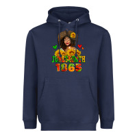 Navy afro woman juneteenth 1865 Heavyweight Hoodie - AdoDesignShop