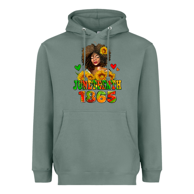 Afro Woman Juneteenth 1865 Heavyweight Hoodie by AdoDesignShop | Teevron