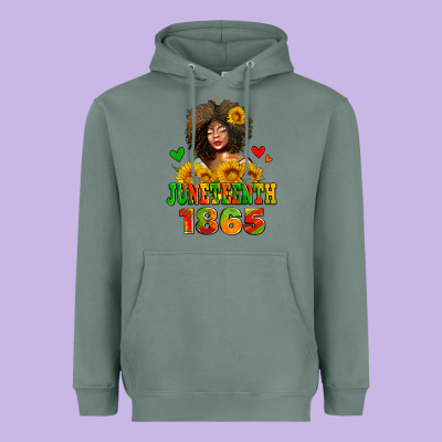 Afro Woman Juneteenth 1865 Heavyweight Hoodie Designed By Adodesignshop