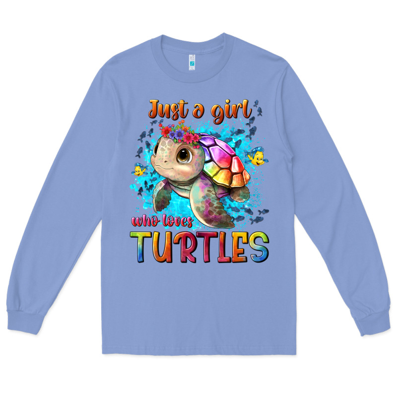 Just A Girl Who Loves Turtles Long Sleeve Tee by texasbilliewilder | Teevron