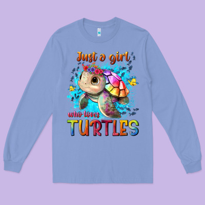Just A Girl Who Loves Turtles Long Sleeve Tee Designed By Texasbilliewilder