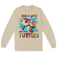 Mushroom just a girl who loves turtles Long Sleeve Tee - texasbilliewilder