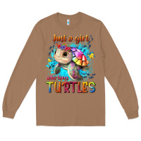 Toasted Coconut just a girl who loves turtles Long Sleeve Tee - texasbilliewilder