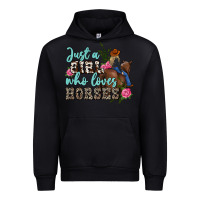 Black just a girl who loves horses Urban Hoodie - MaliasSmallBusiness