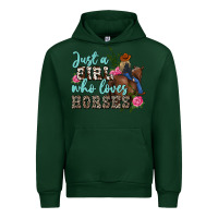 Forest Green just a girl who loves horses Urban Hoodie - MaliasSmallBusiness