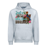 Heather Grey just a girl who loves horses Urban Hoodie - MaliasSmallBusiness