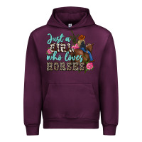 Mauve Wine just a girl who loves horses Urban Hoodie - MaliasSmallBusiness