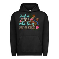 Pigment Black just a girl who loves horses Urban Hoodie - MaliasSmallBusiness
