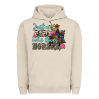 Pigment French Oak just a girl who loves horses Urban Hoodie - MaliasSmallBusiness