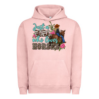 Pigment Salmon just a girl who loves horses Urban Hoodie - MaliasSmallBusiness
