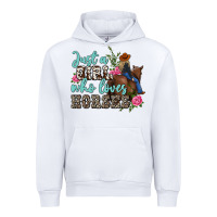 White just a girl who loves horses Urban Hoodie - MaliasSmallBusiness